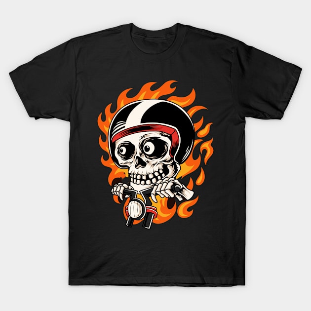 Skull head riding a bike T-Shirt by snoddyshop